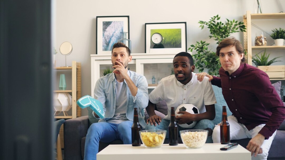 group of friends watching tv